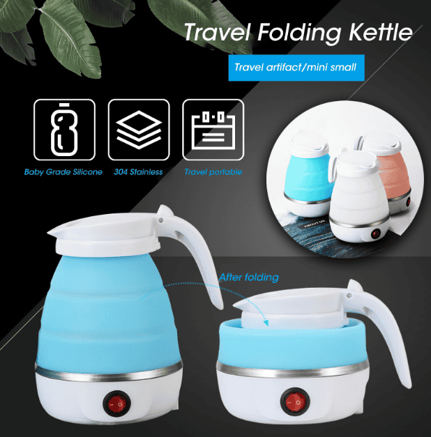 "Foldable Electric Kettle: Portable Teapot for Travel & Home - 600ml"