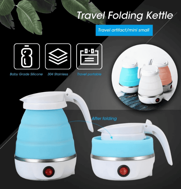 "Foldable Electric Kettle: Portable Teapot for Travel & Home - 600ml"